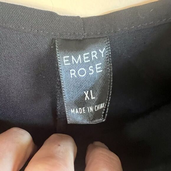 Emery Rose‎ Womens Black Jumpsuit Size Extra Large (XL) Button Front Wide Leg - Picture 5 of 7